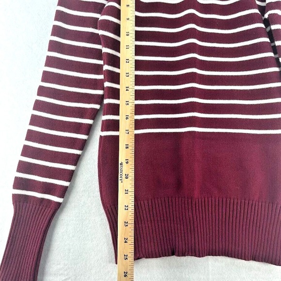 Patty Boutik Women's Pullover Knit Burgundy Maroon Stretch Sweater Size Large - Picture 12 of 12
